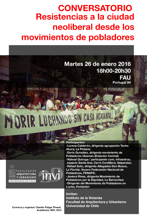 Conversatorio "Resistencias a la ciudad neoliberal desde los movimientos de pobladores"