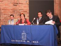 Dr. Jonathan Barton , Josefa Errázuriz, Pablo Carrasco y Ernesto López. Foto "Gentileza UDP".